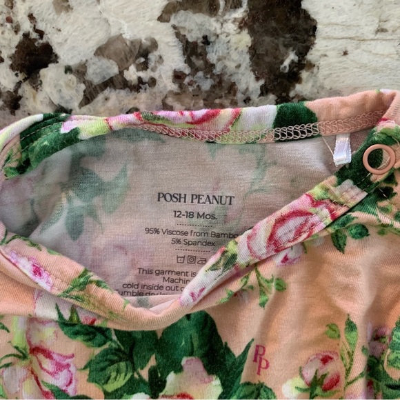 Like New | Posh Peanut Twirl Skirt Cap Sleeve Bodysuit | Pink “Renia Floral” - Picture 3 of 4